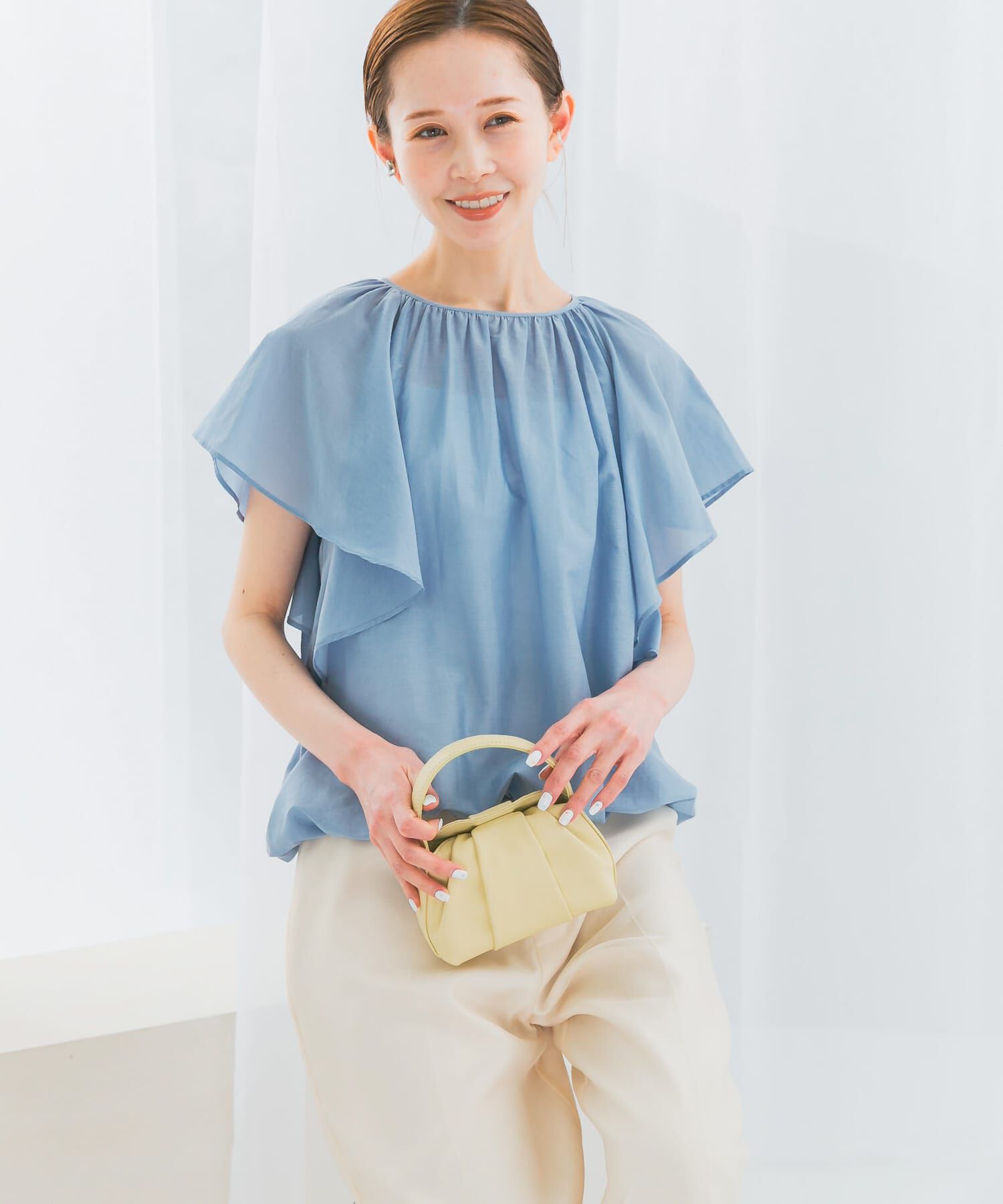 URBAN RESEARCH ROSSO「コットンシルクフレアスリーブブラウス」|シャツ・ブラウス|