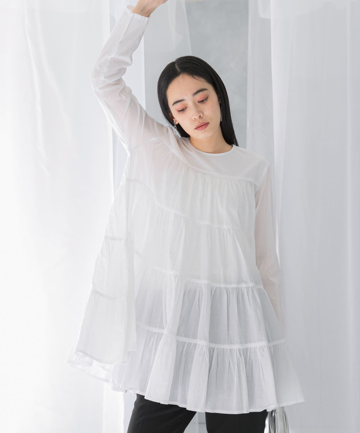 URBAN RESEARCH ROSSO「normment　COTTON VOIL TIERED TUNIC」|チュニック|