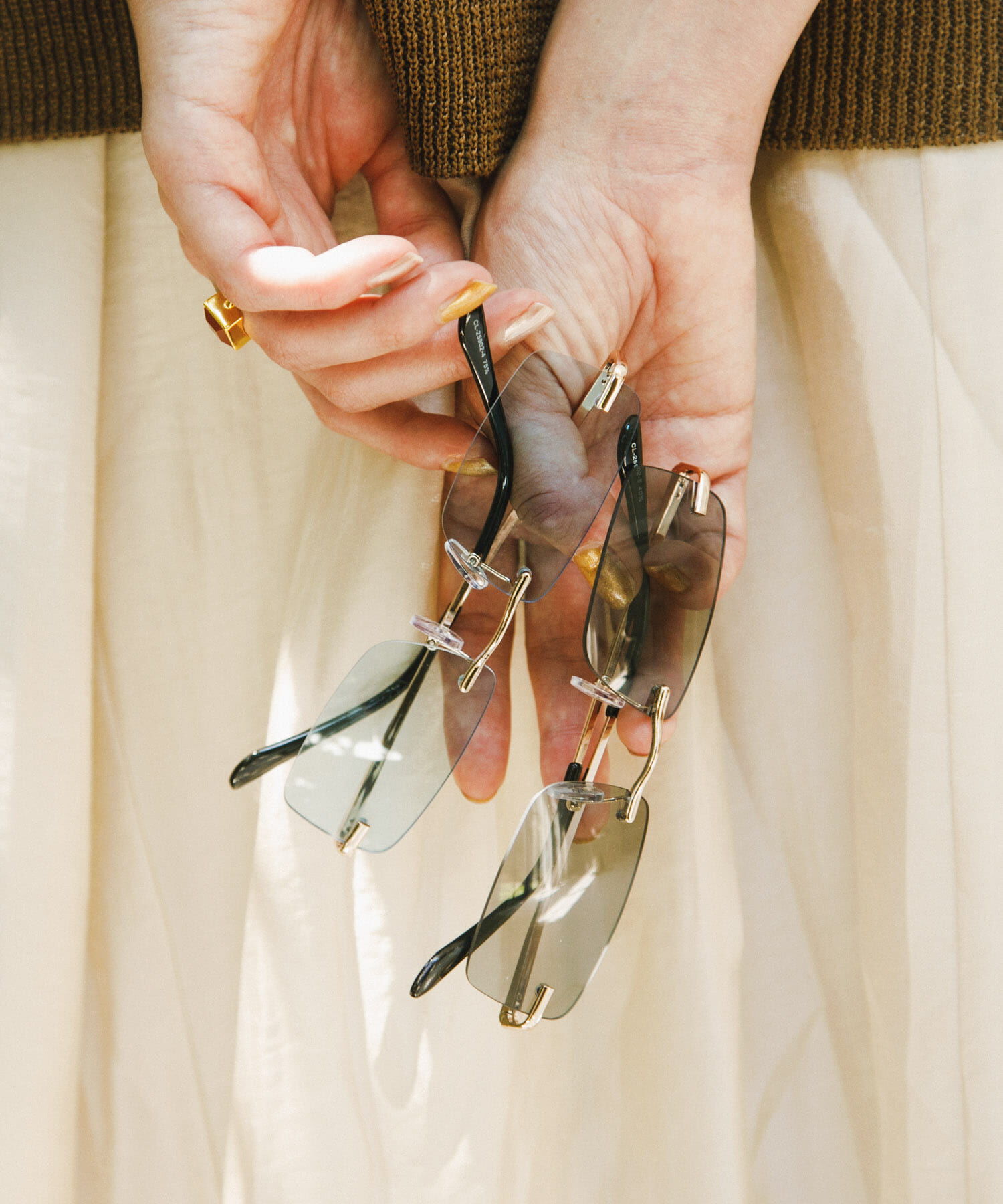 SMELLY「リムレスカラーサングラス」|メガネ|