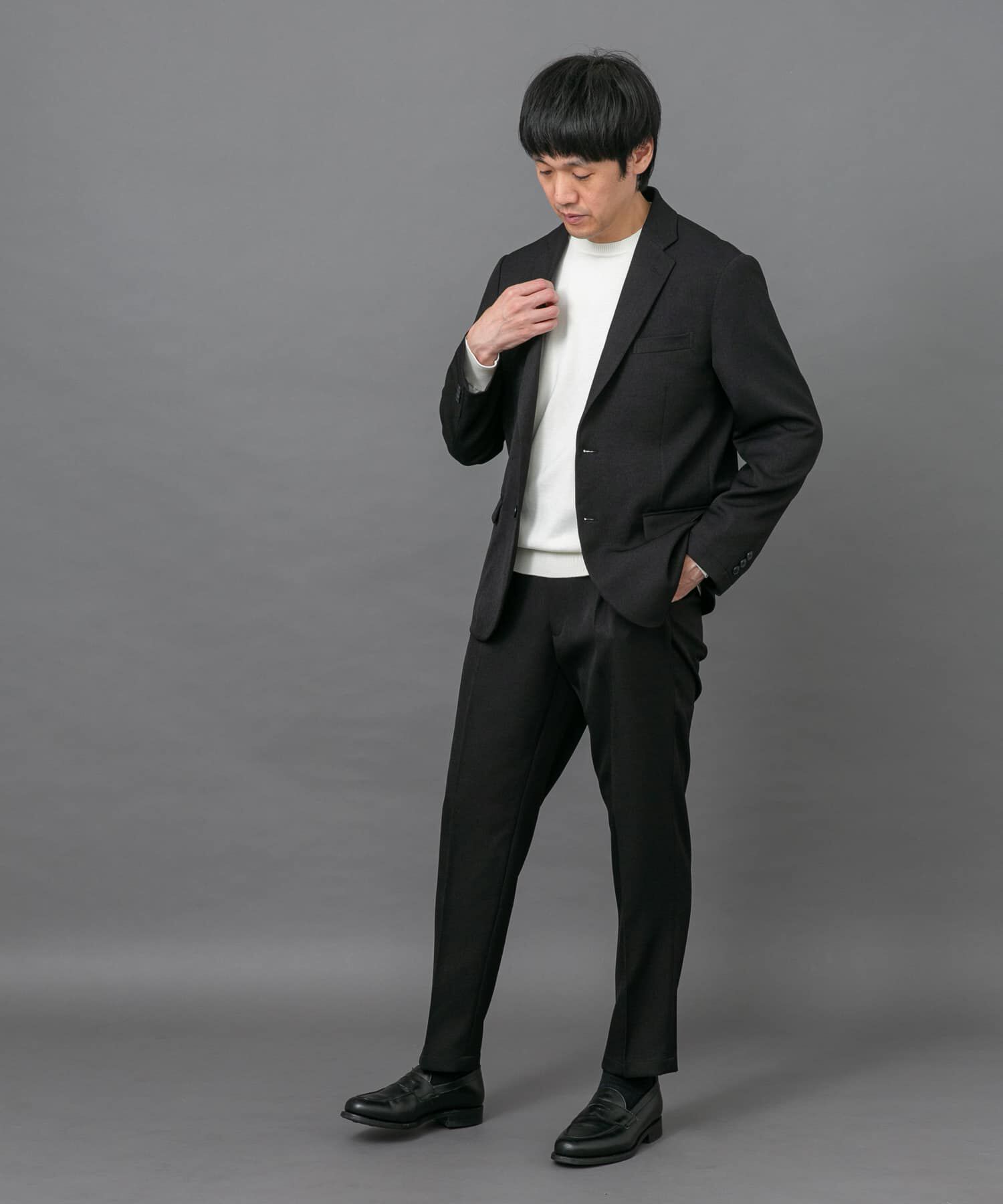URBAN RESEARCH DOORS「LIFE STYLE TAILOR　ブラッシュドツイルストレッチパンツ」|スラックス|