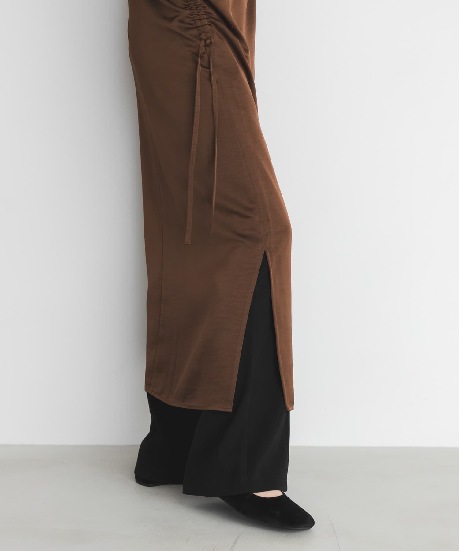  「ドロストサテンキャミワンピース」|ワンピース|