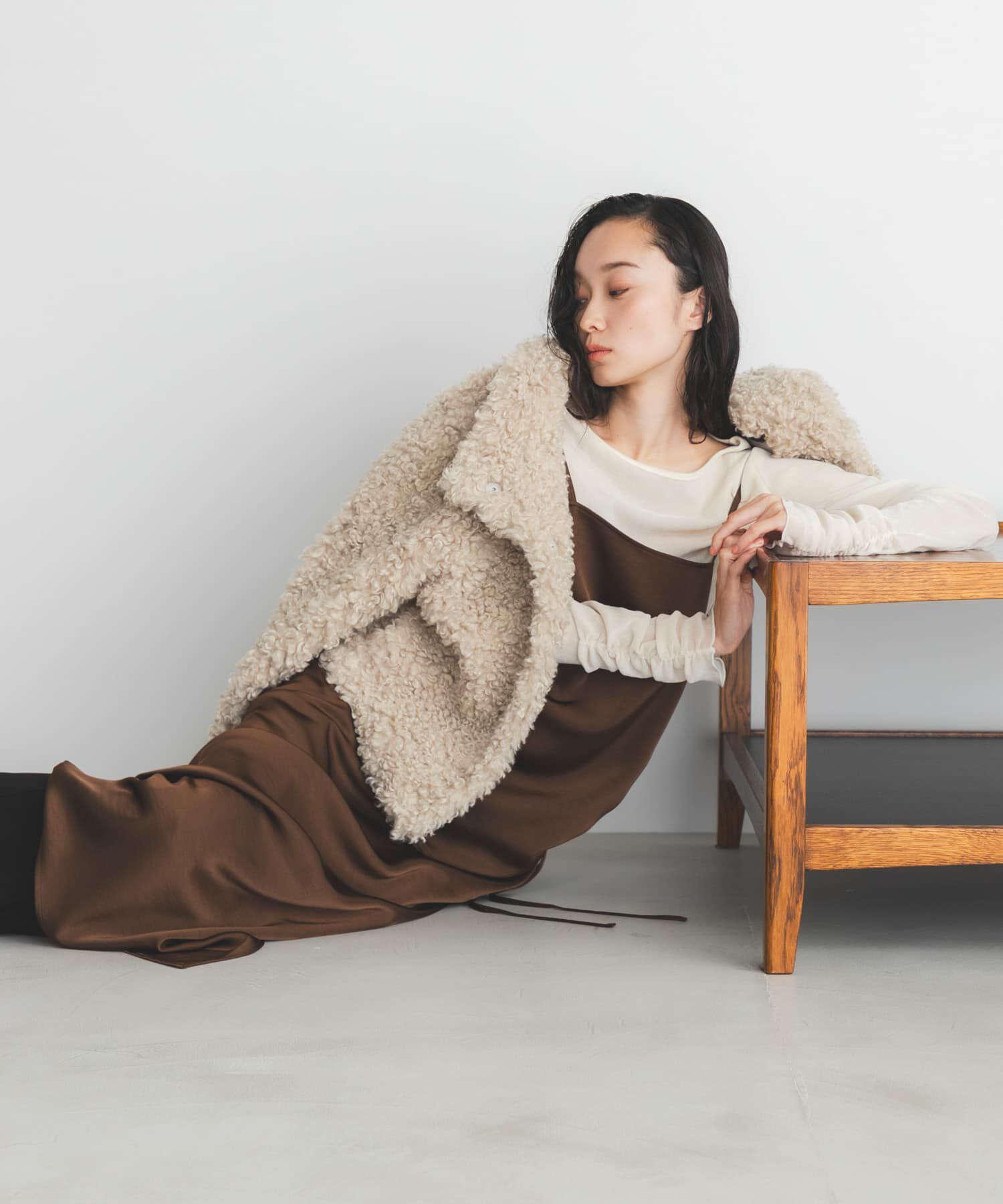  「ドロストサテンキャミワンピース」|ワンピース|