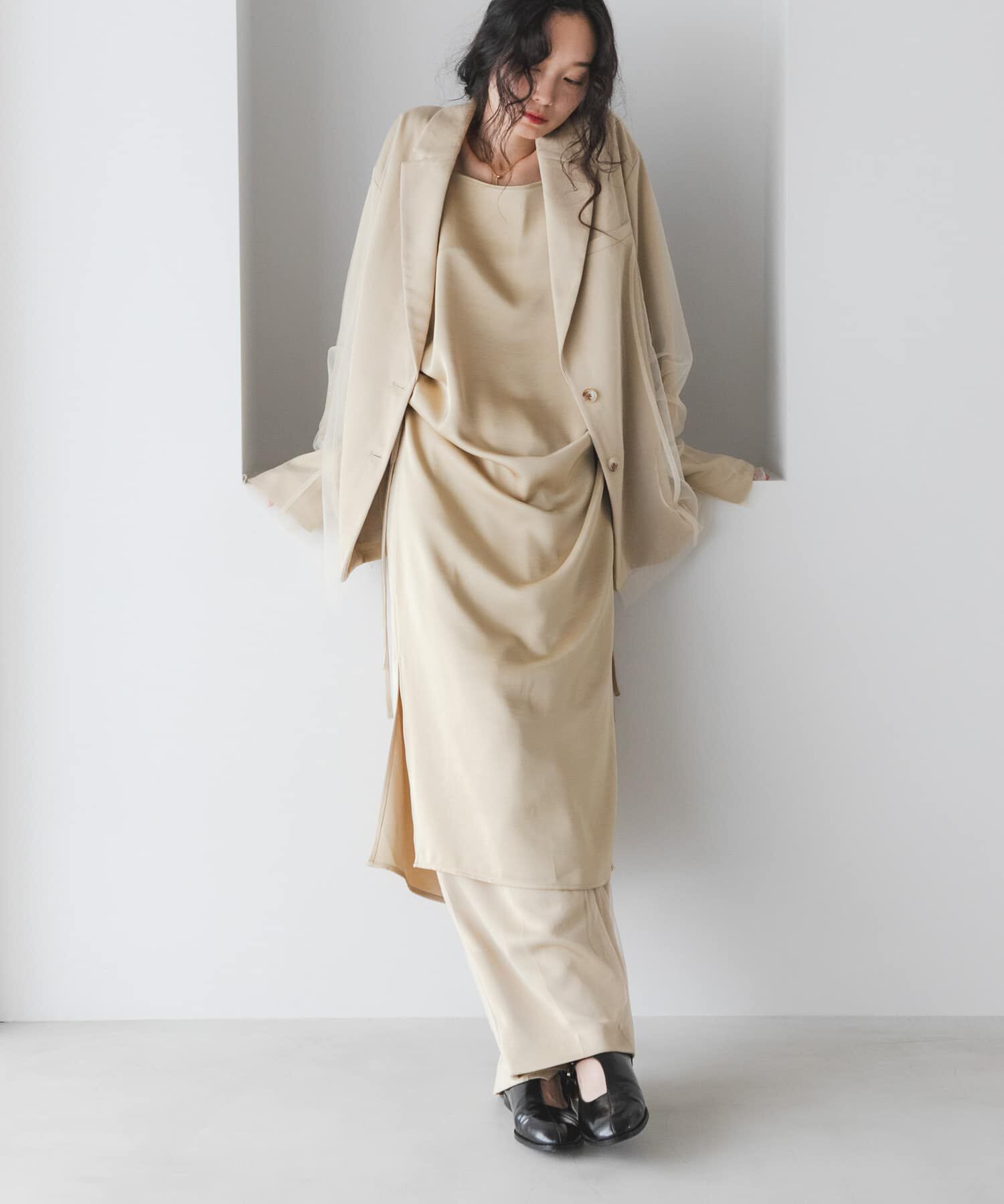  「ドロストサテンキャミワンピース」|ワンピース|