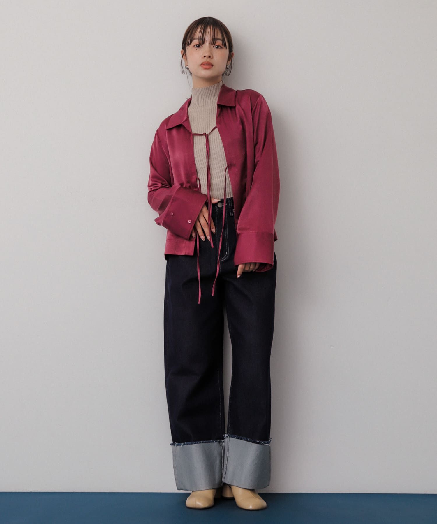 SENSE OF PLACE by URBAN RESEARCH「サテンリボンディテールブラウス」|シャツ・ブラウス|