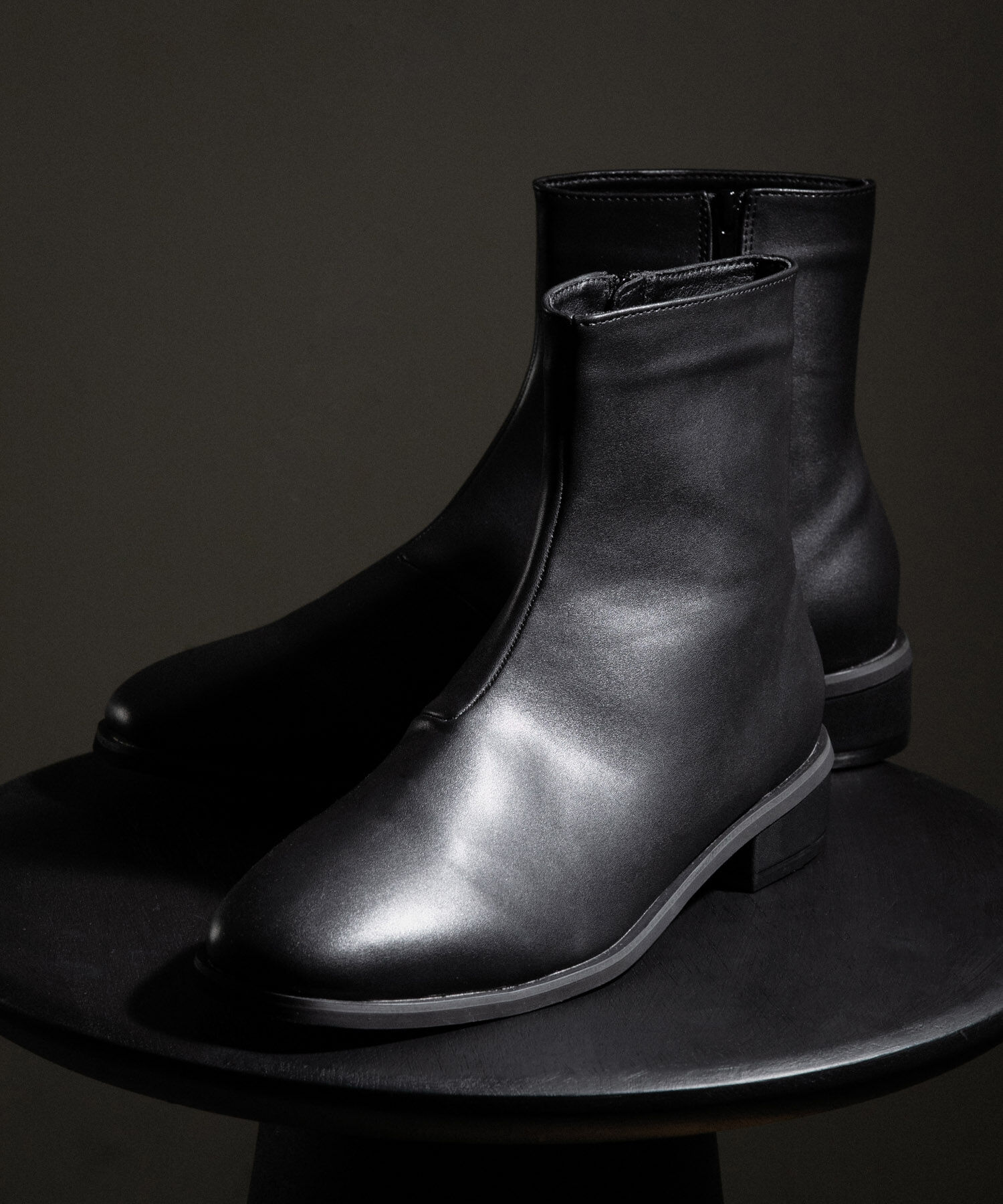 SENSE OF PLACE by URBAN RESEARCH「スクエアトゥサイドジップローブーツ」|ショートブーツ|ブラック