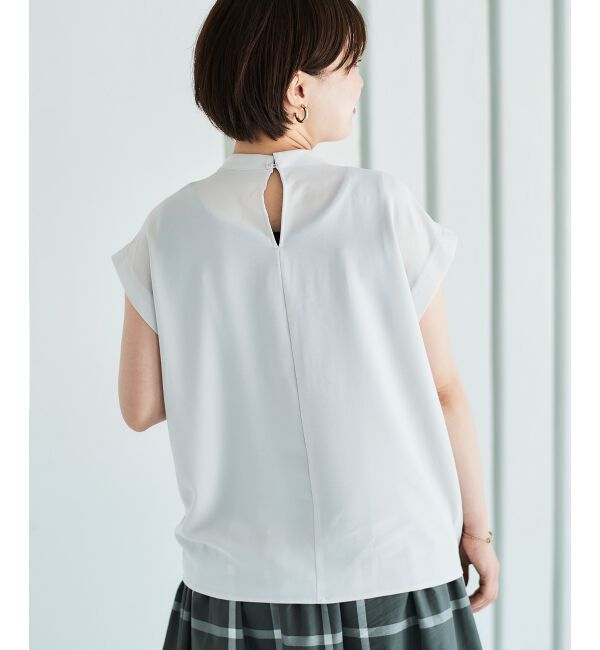 le.coeur blanc「《手洗い可能》ジョーゼットツイストネックブラウス」|シャツ・ブラウス|