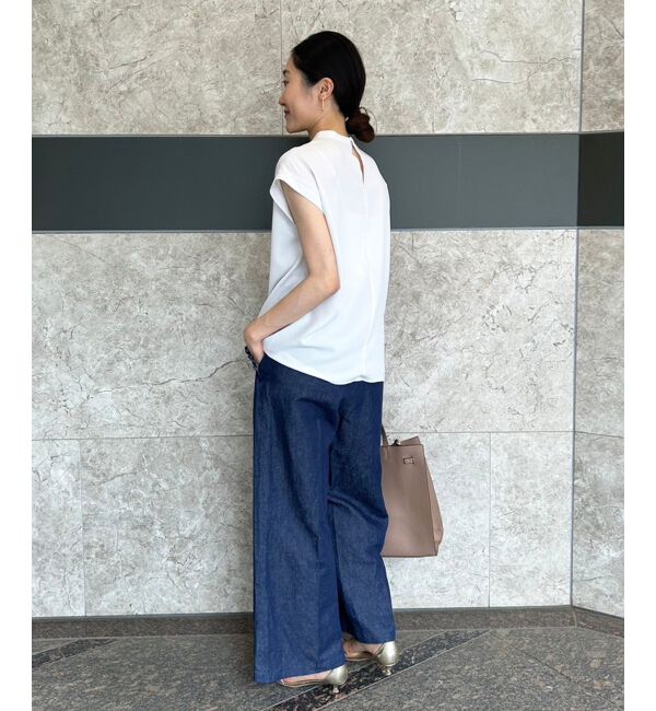 le.coeur blanc「《手洗い可能》ジョーゼットツイストネックブラウス」|シャツ・ブラウス|