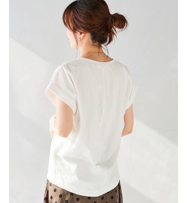  「《手洗い可能》ロールアップスリーブTシャツ」|Tシャツ・カットソー|