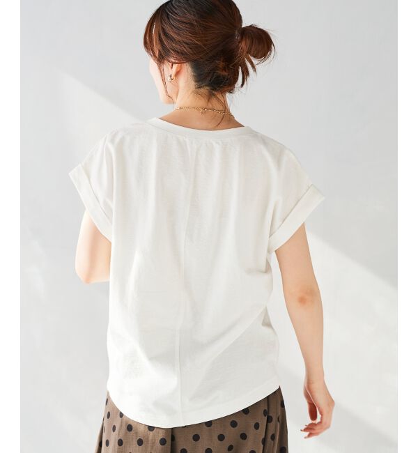  「《手洗い可能》ロールアップスリーブTシャツ」|Tシャツ・カットソー|