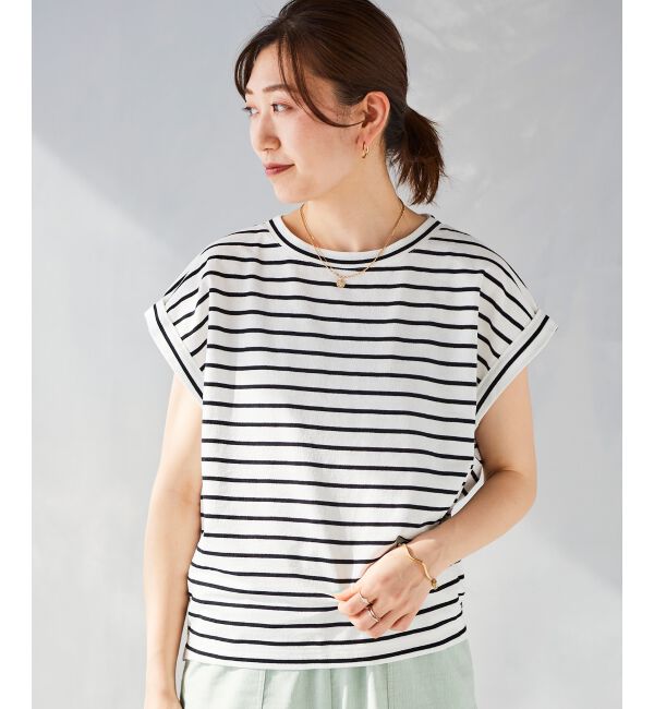  「《手洗い可能》ロールアップスリーブTシャツ」|Tシャツ・カットソー|