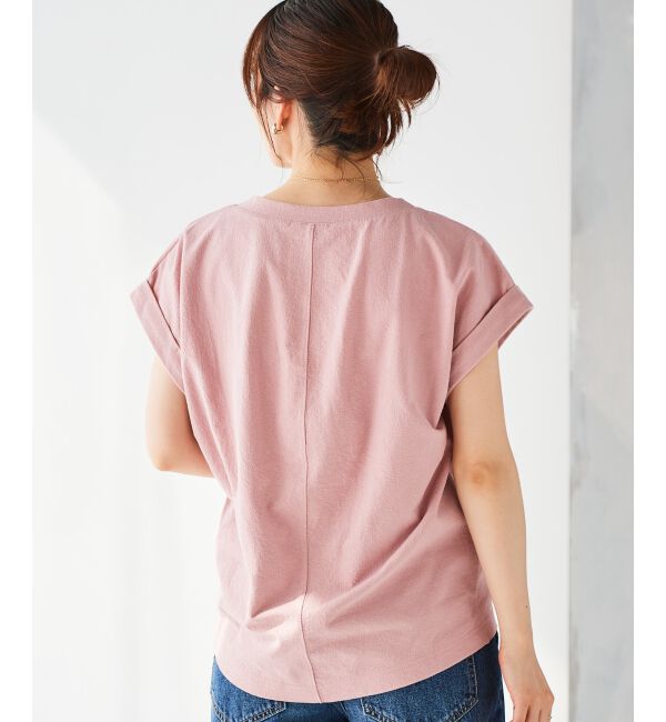  「《手洗い可能》ロールアップスリーブTシャツ」|Tシャツ・カットソー|