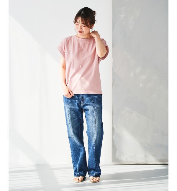  「《手洗い可能》ロールアップスリーブTシャツ」|Tシャツ・カットソー|