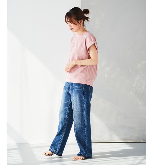  「《手洗い可能》ロールアップスリーブTシャツ」|Tシャツ・カットソー|