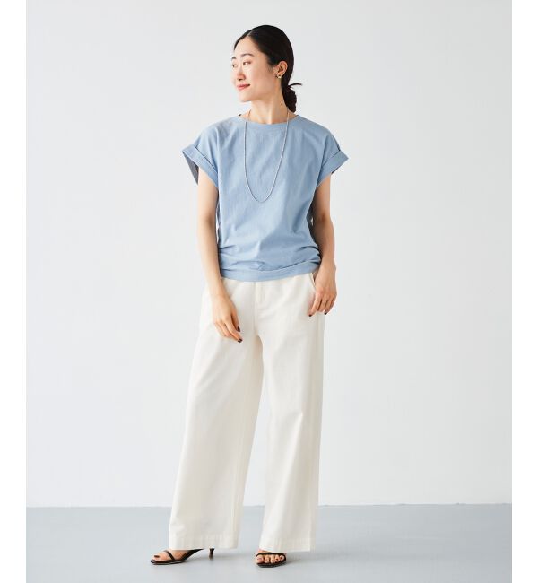  「《手洗い可能》ロールアップスリーブTシャツ」|Tシャツ・カットソー|