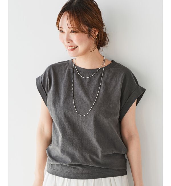  「《手洗い可能》ロールアップスリーブTシャツ」|Tシャツ・カットソー|