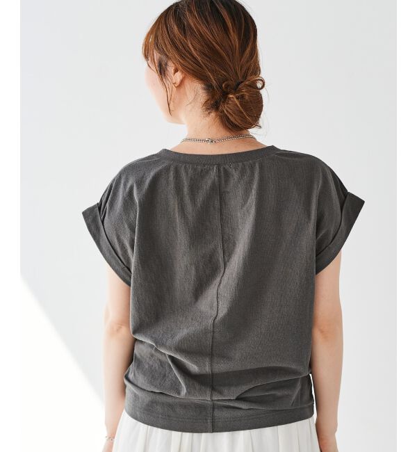  「《手洗い可能》ロールアップスリーブTシャツ」|Tシャツ・カットソー|