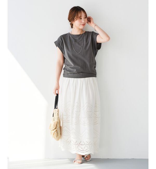  「《手洗い可能》ロールアップスリーブTシャツ」|Tシャツ・カットソー|