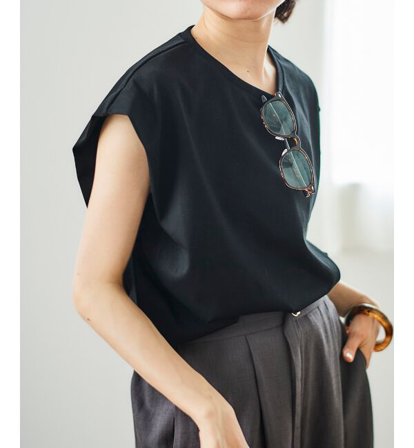 「コットンタックショルダーTシャツ」|Tシャツ・カットソー|