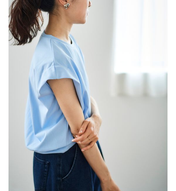  「コットンタックショルダーTシャツ」|Tシャツ・カットソー|