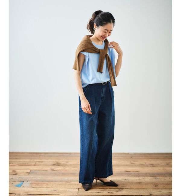  「コットンタックショルダーTシャツ」|Tシャツ・カットソー|