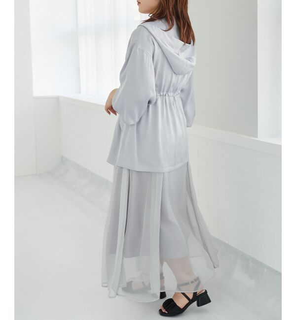 MAJESTICLEGON「ウエストきゅっとサテンブルゾン」|ブルゾン・スタジャン|