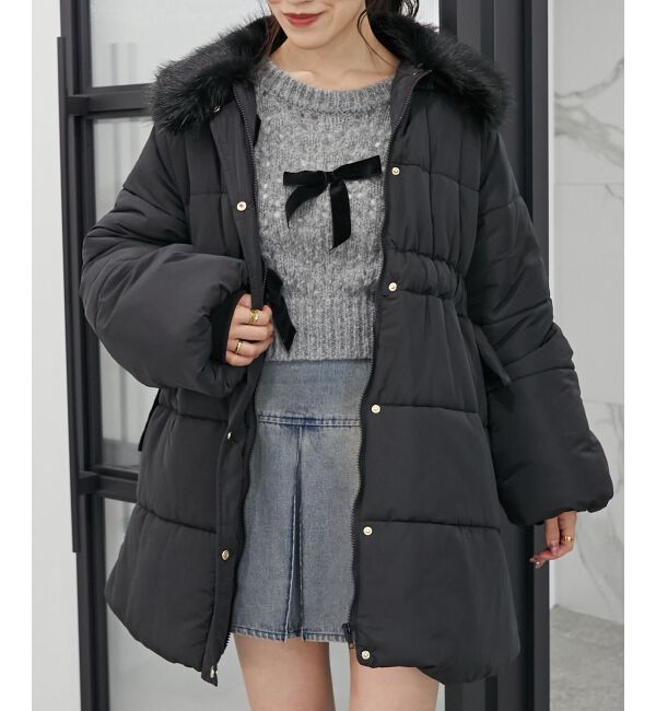 MAJESTICLEGON「2wayサイドリボン中綿コート」|ダウンベスト・ベスト|