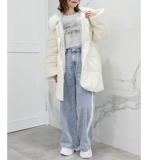 MAJESTICLEGON「2wayサイドリボン中綿コート」|ダウンベスト・ベスト|