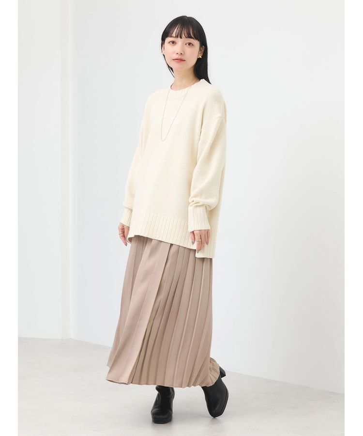 earth music&ecology「ウォッシャブル脇スリットクルーネックプルオーバー」|Tシャツ・カットソー|