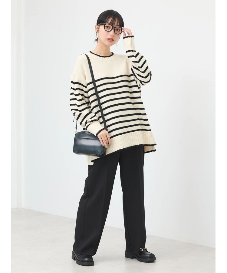 earth music&ecology「ウォッシャブル脇スリットクルーネックプルオーバー」|Tシャツ・カットソー|