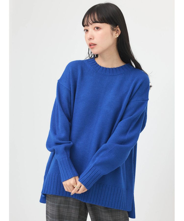 earth music&ecology「ウォッシャブル脇スリットクルーネックプルオーバー」|Tシャツ・カットソー|