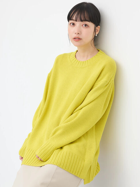 earth music&ecology「ウォッシャブル脇スリットクルーネックプルオーバー」|Tシャツ・カットソー|