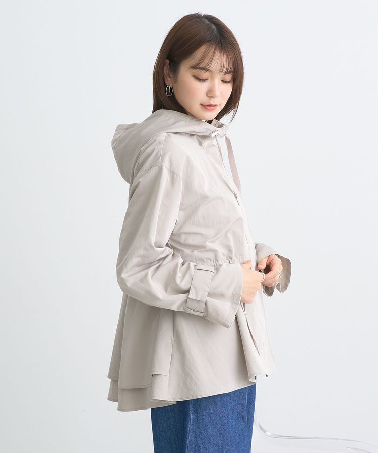 earth music&ecology「ドロストペプラムマウンテンパーカー」|ブルゾン・スタジャン|