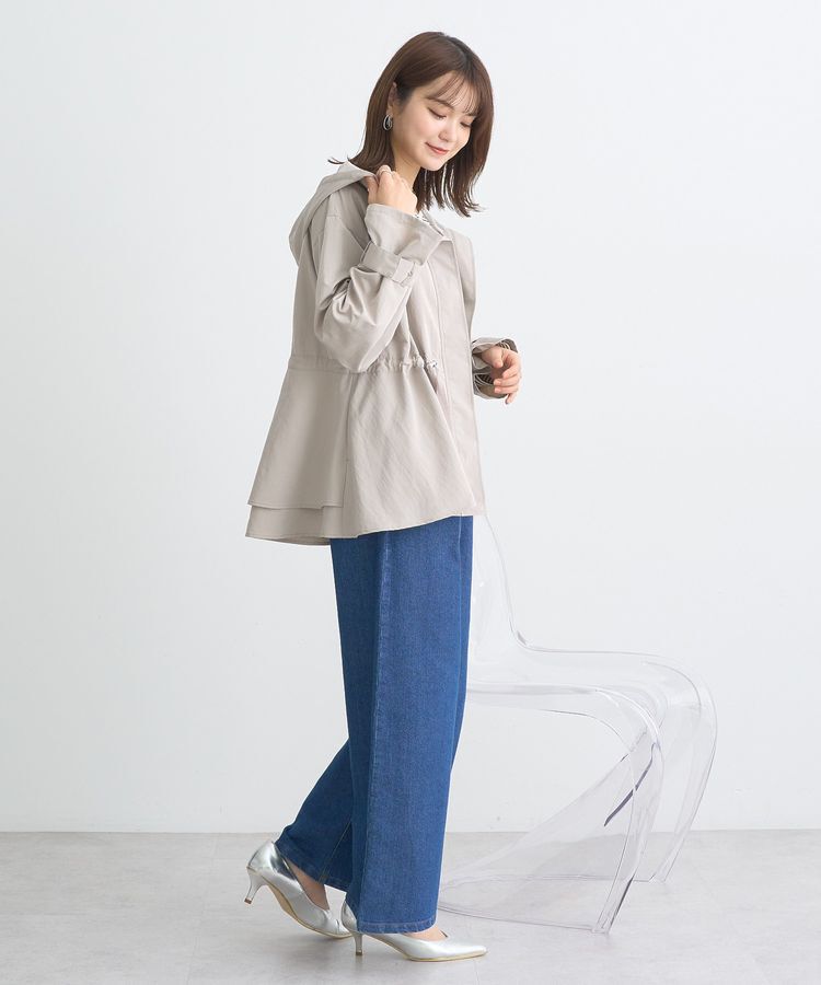 earth music&ecology「ドロストペプラムマウンテンパーカー」|ブルゾン・スタジャン|