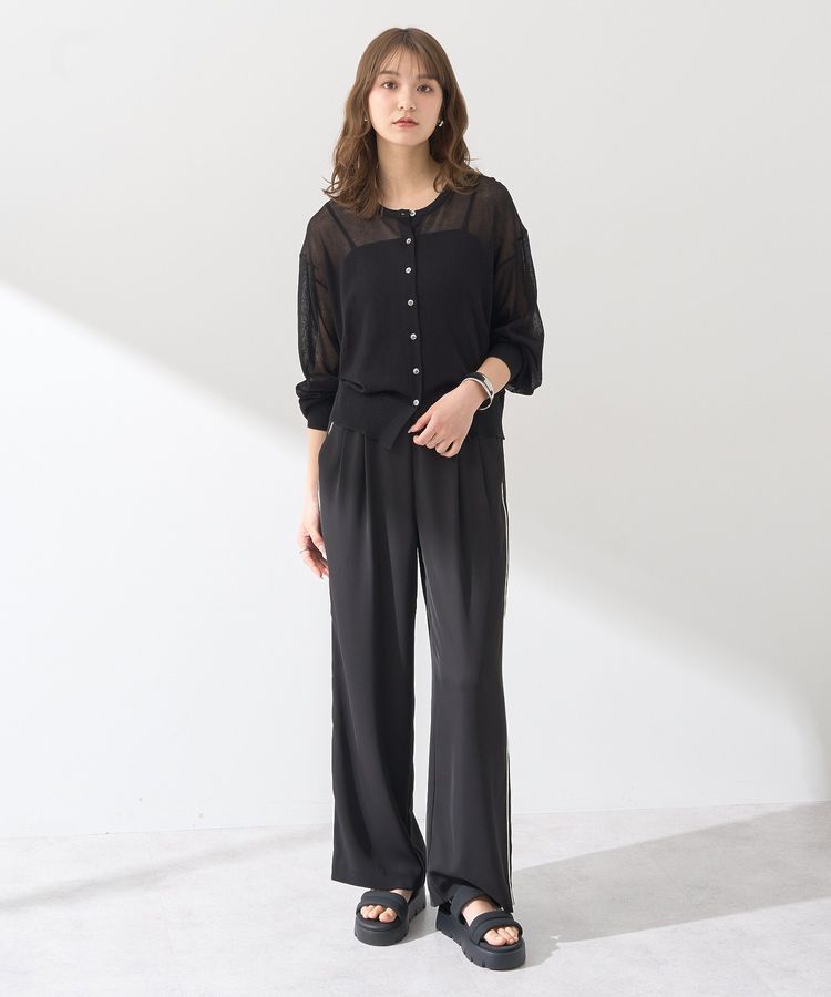 earth music&ecology「接触冷感シアークルーニットカーディガン」|カーディガン|