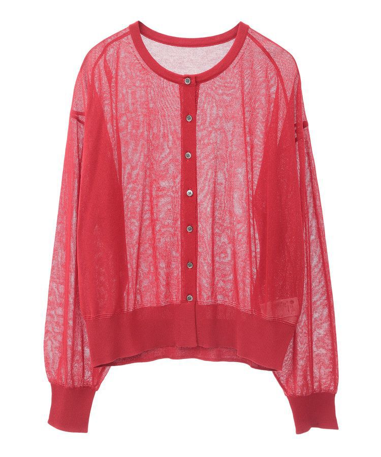 earth music&ecology「接触冷感シアークルーニットカーディガン」|カーディガン|