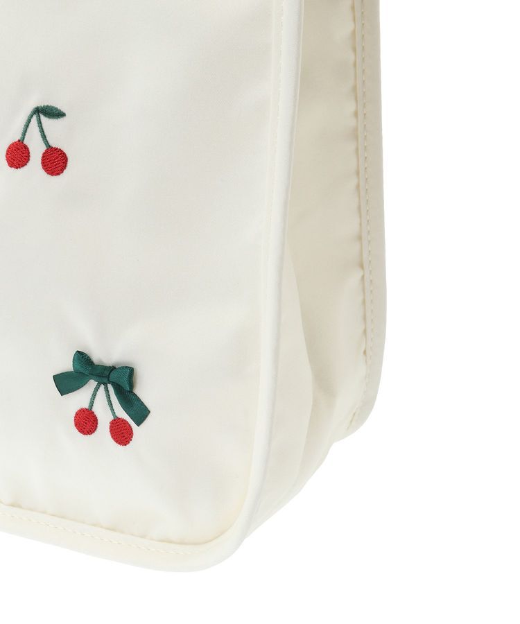 Maison de FLEUR「チェリー刺繍パイピングスクエアトートバッグ」|トートバッグ|