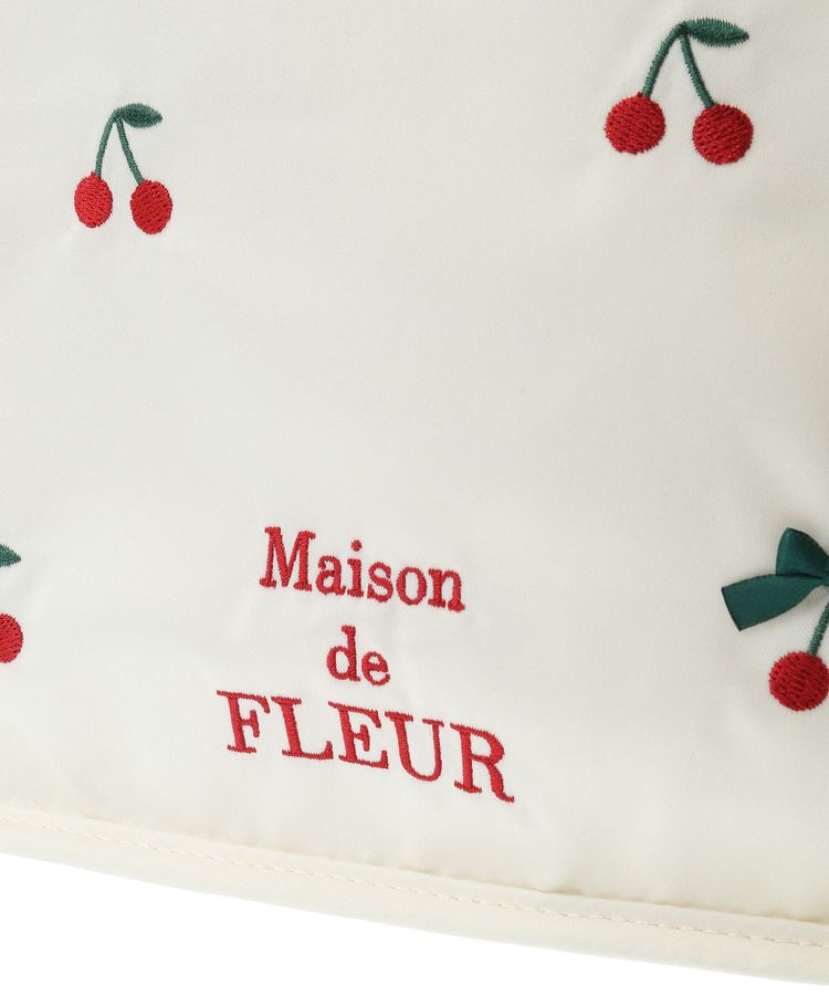 Maison de FLEUR「チェリー刺繍パイピングスクエアトートバッグ」|トートバッグ|