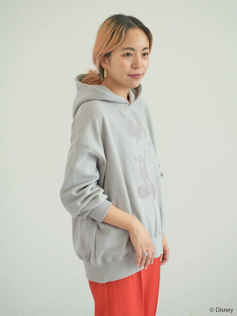  「フロッキープリント裏起毛パーカー/Mickey」|Tシャツ・カットソー|