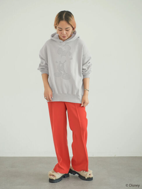  「フロッキープリント裏起毛パーカー/Mickey」|Tシャツ・カットソー|