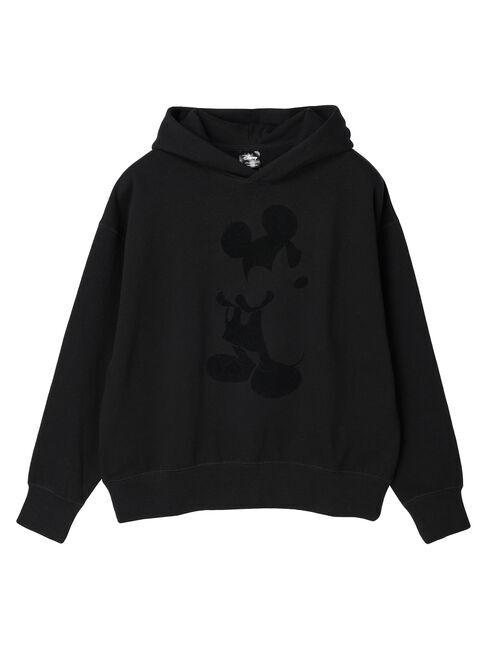  「フロッキープリント裏起毛パーカー/Mickey」|Tシャツ・カットソー|