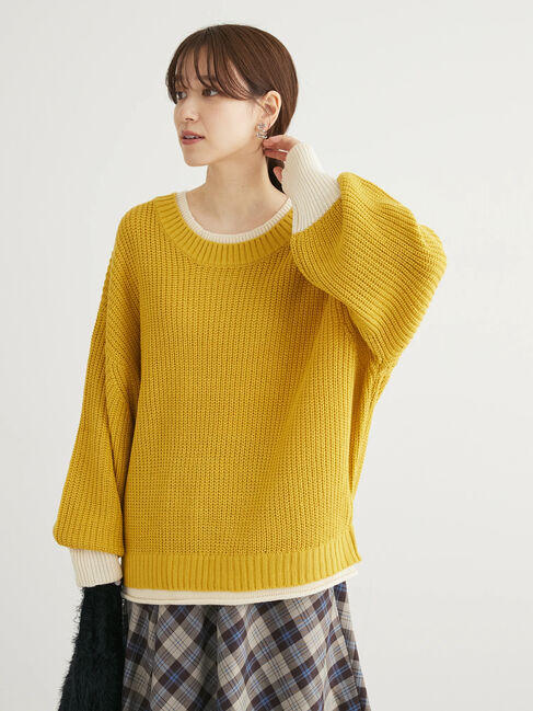 Green Parks「・Petit　Fleur　レイヤード風ハイショクニット」|ニット・セーター|