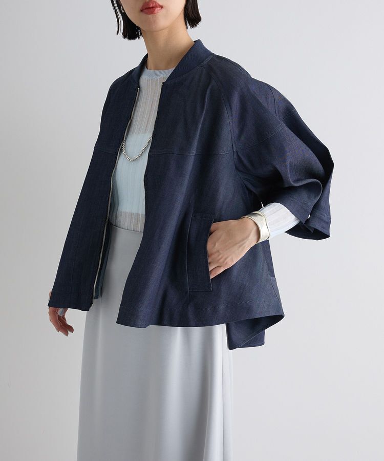 AnriettMusee「フレアブルゾン」|ブルゾン・スタジャン|Indigo