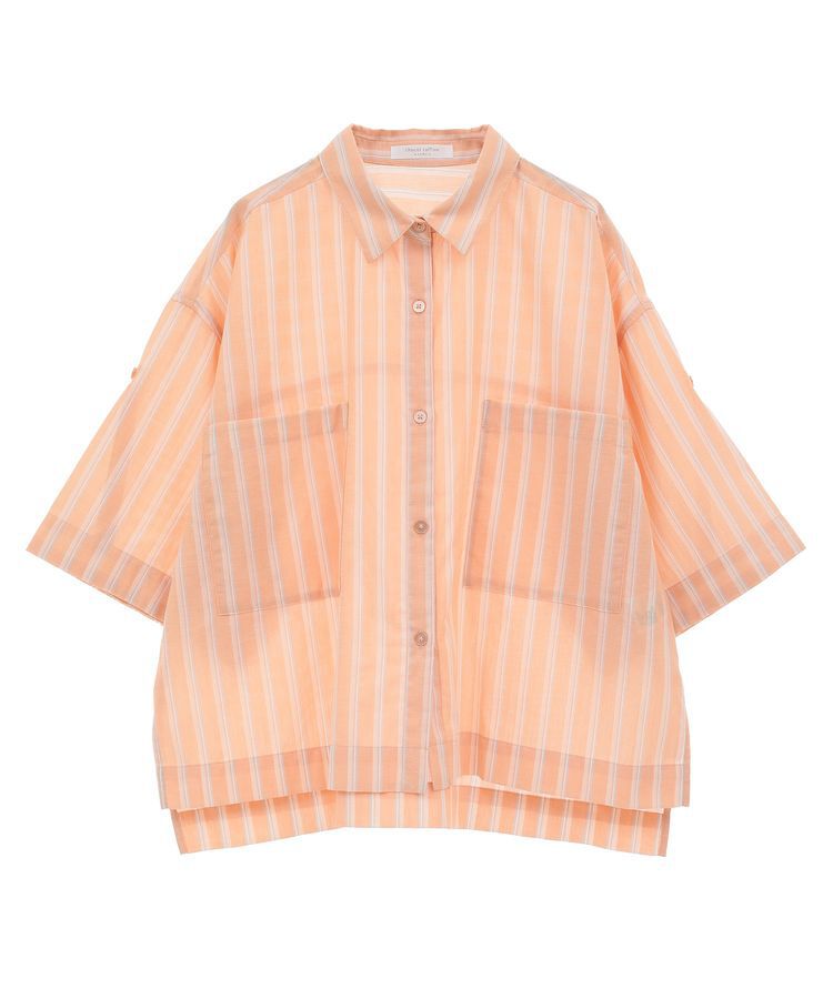 Green Parks「綿麻混５分袖ターンバックシャツ」|シャツ・ブラウス|