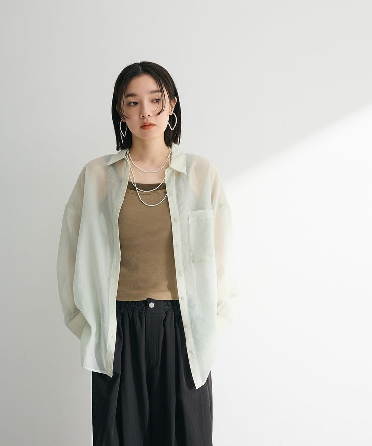 Green Parks「・ELENCARE DUE ラメシアー長袖シャツ」|シャツ・ブラウス|