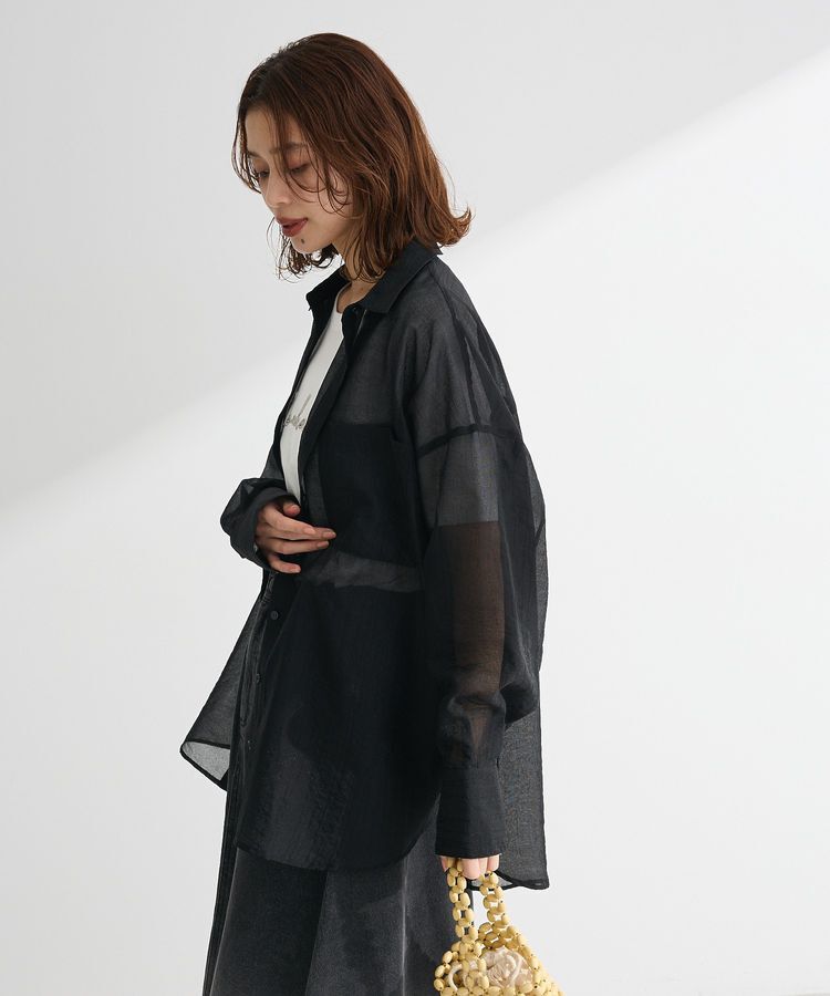 Green Parks「・ELENCARE DUE ラメシアー長袖シャツ」|シャツ・ブラウス|