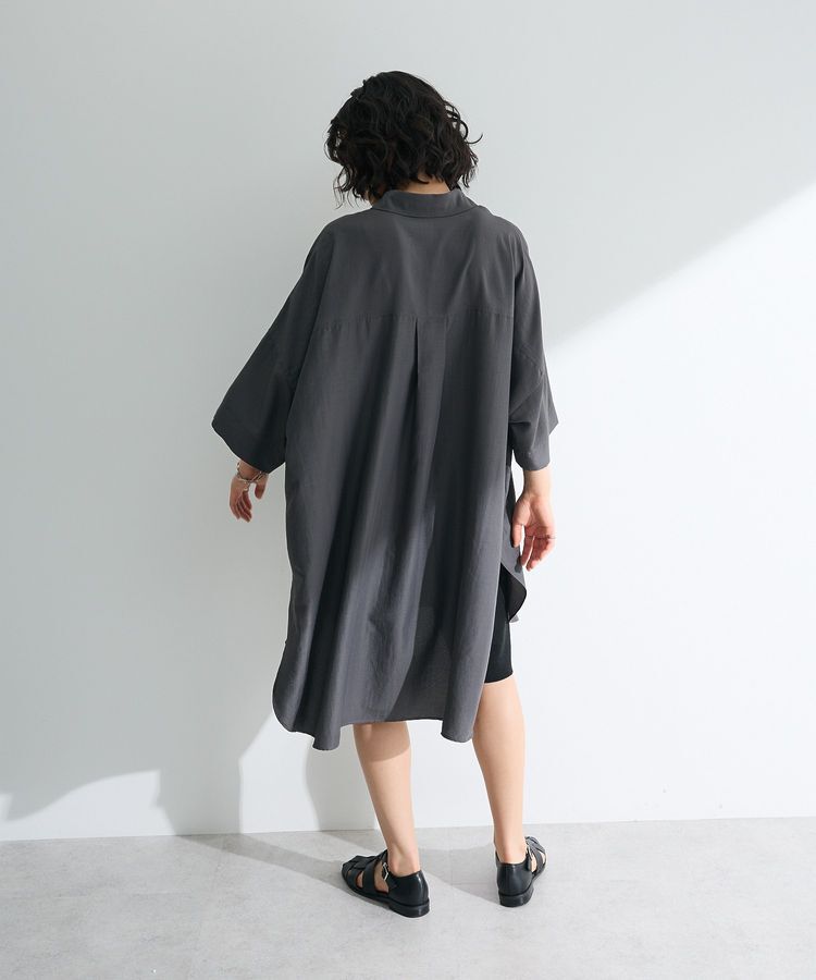 Green Parks「7分袖ミディ丈シャツワンピース」|ワンピース|