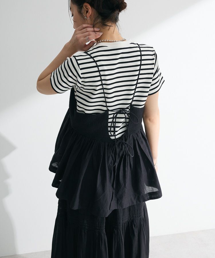 Green Parks「インド綿 ピンタックレースビスチェ」|キャミソール|