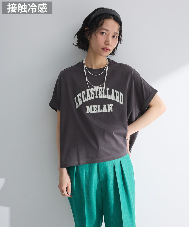 Green Parks「袖折り返しカレッジTシャツ」|Tシャツ・カットソー|Charcoal Gray