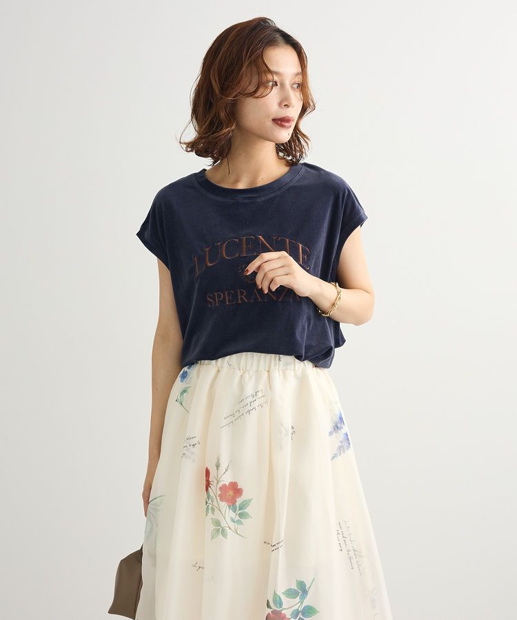 Green Parks「ベロアロゴフレンチスリーブチュニック」|チュニック|