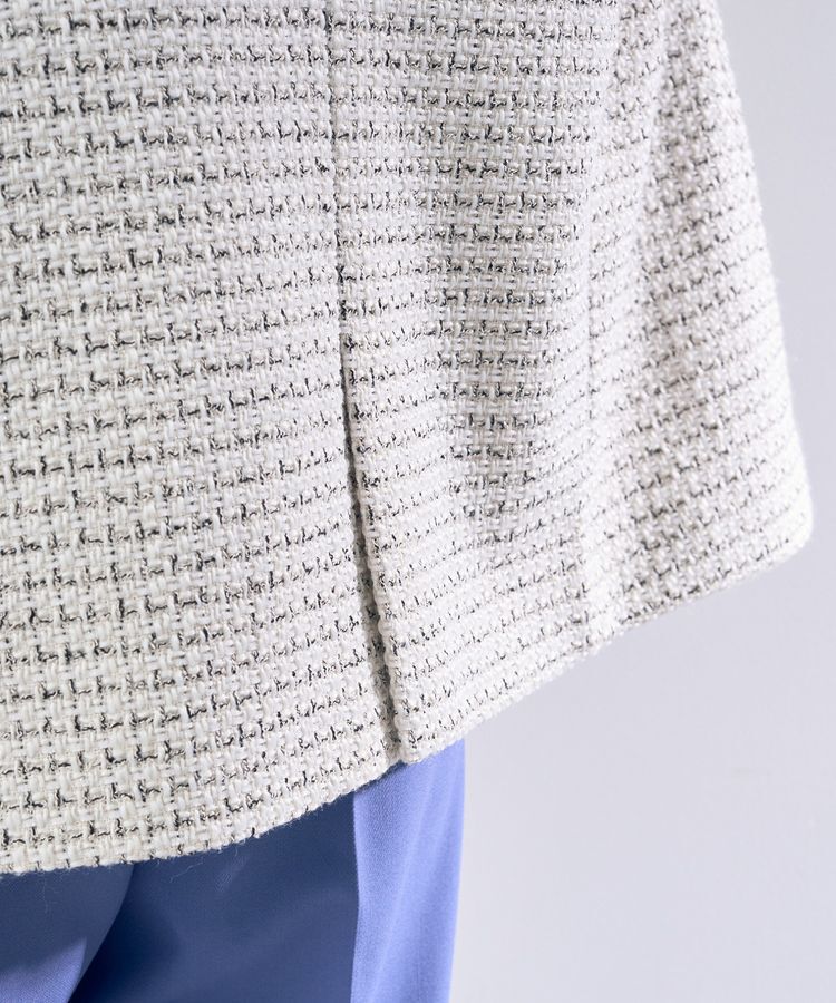 YECCA VECCA「ノーカラーツイードジャケット」|テーラードジャケット|